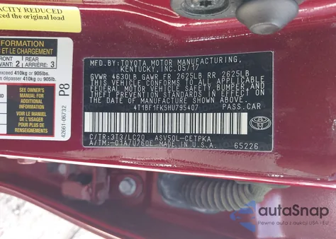 2017 Toyota Camry Xse from USA, damaged, VIN 4T1BF1FK5HU795407